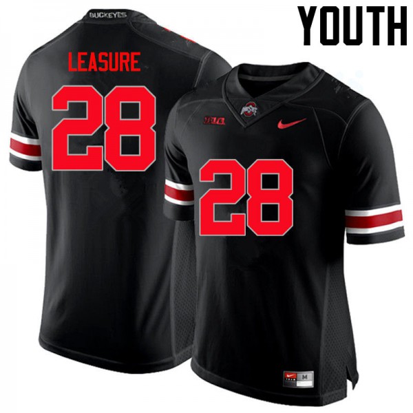 Ohio State Buckeyes #28 Jordan Leasure Youth Stitch Jersey Black OSU47228
